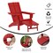 Merrick Lane Ridley HDPE Adirondack Chair with Cup Holder and Pull Out Ottoman, All-Weather HDPE Indoor/Outdoor Lounge Chair